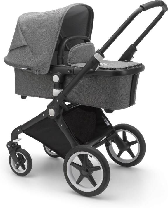 Bugaboo Lynx 2 in 1 kinderwagen met stoel, wieg en zonnekap, Zwart/Grijs melange