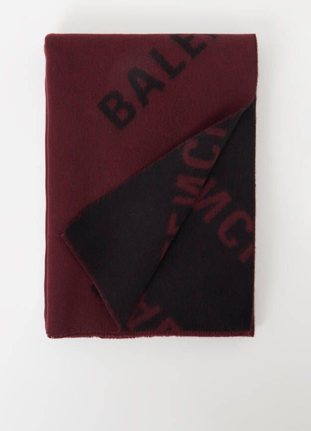 Balenciaga Sjaal van wol met logoprint 195 x 45 cm