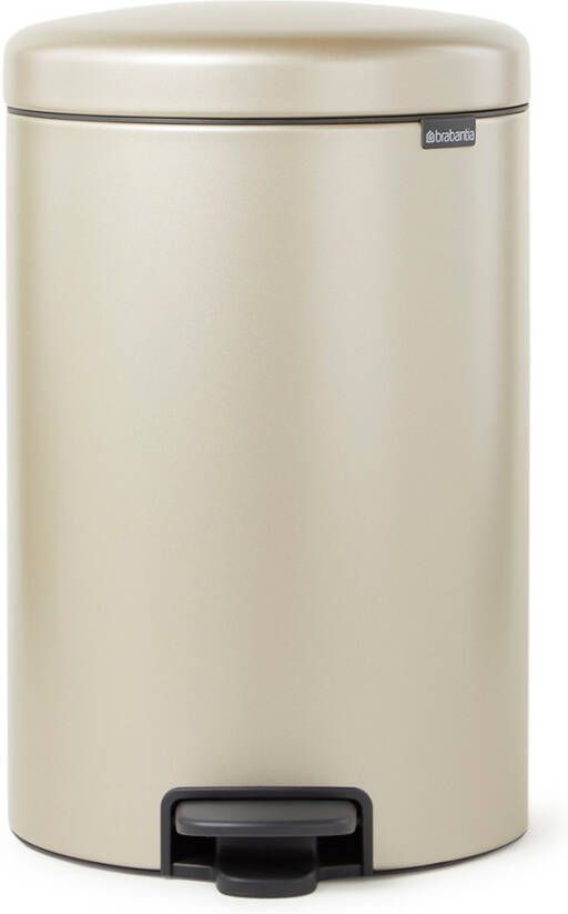 Brabantia Newicon Pedaalemmer 20 Liter Met Kunststof Binnenemmer Champagne