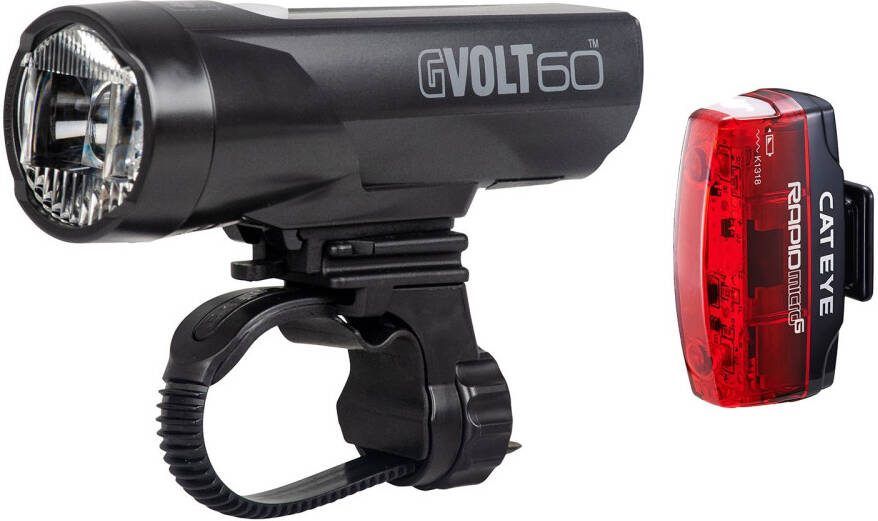 CatEye Verlichtingsset Gvolt 60 + Micro G, Fietslamp, Fietsverlichting