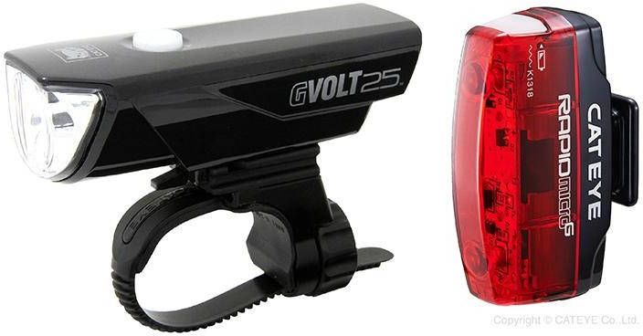 CatEye Verlichtingsset GVolt75 + Rapid Micro EL360G+TL LD620G, Fietslamp, Fietsv