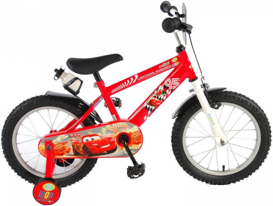 Disney Jongensfiets Cars 16 Inch 25, 4 Cm Jongens Knijprem Rood
