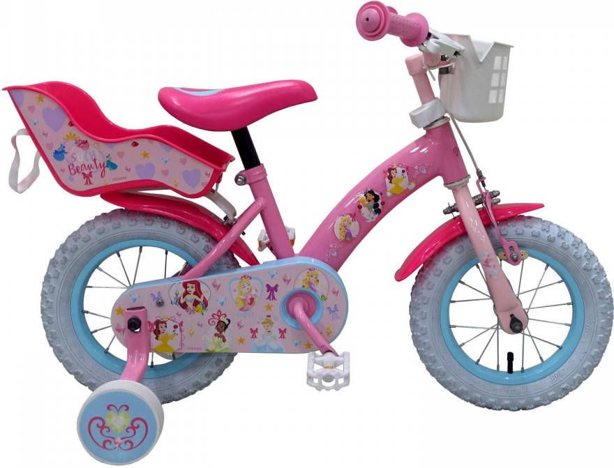 Disney Princess Kinderfiets Meisjes 12 inch Roze Poppenzitje Roze