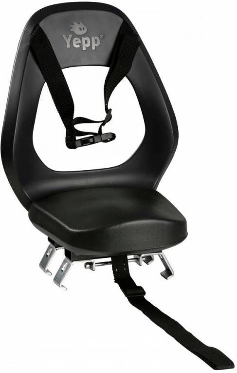 GMG Fietszitje Achter Yepp Junior Budget Met Voetsteunen Zwart