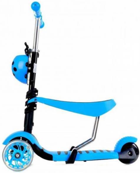 HA-MA TOOLS Mini Scooter Zadel Step Met 3 Wielen Driewieler Led Wielen Blauw