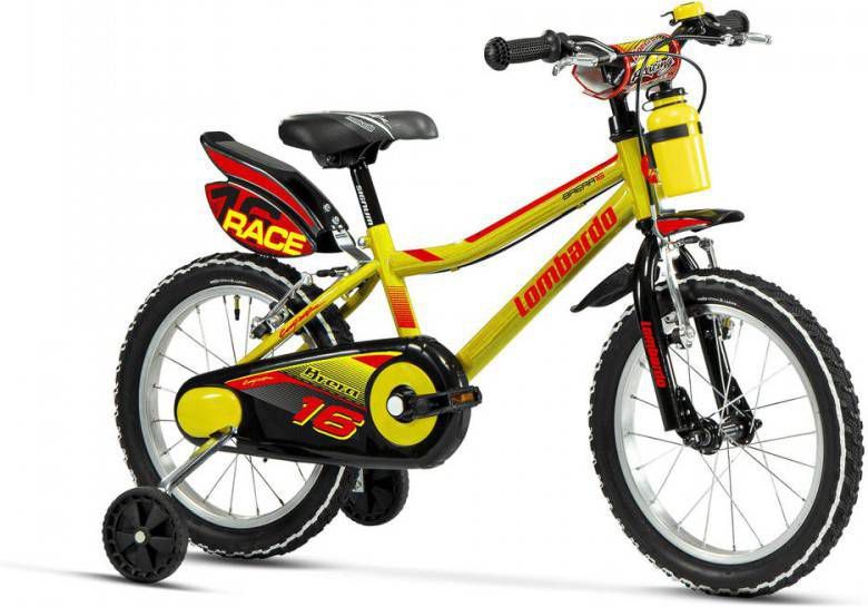 Lombardo Jongensfiets Brera 16 Inch 23 Cm Jongens V brakes Geel