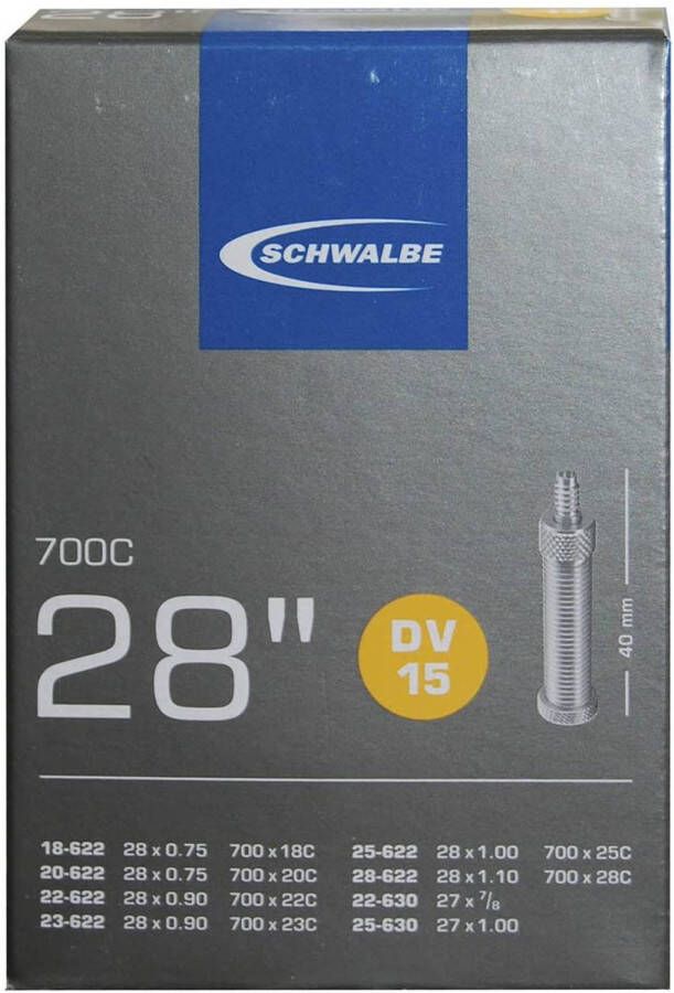 Schwalbe Binnenband 28 X 0, 90/1, 10(18/28 622)Dv 15 Mm Zwart