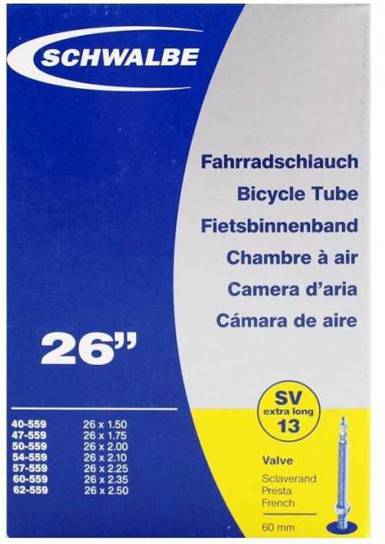 Schwalbe Binnenband Sv13 26 X 1.50 2.50(40/62 559)Fv 60 Mm