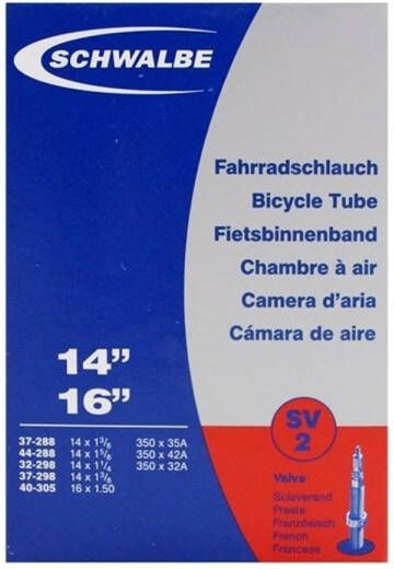 Schwalbe Binnenband Sv2 14 X 1/4/16 X 1.50(37 288/40 305)Fv