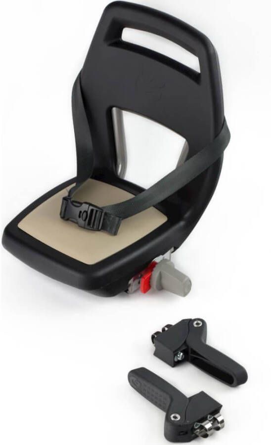 Qibbel Kinderzitje Junior 6+ Dragerbevestiging Zwart/Lichtkaki