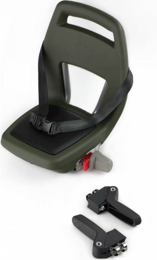 Qibbel Fietszitje Achter 6+ Junior Seat Legergroen/zwart 4 delig