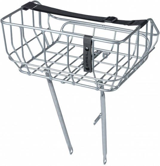Basil fietsmand portland front 25 liter Zilver