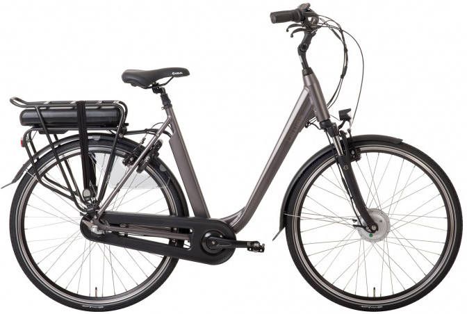 BIMAS Elektrische fiets E City 3.0 dames brons grijs 50cm 450 Watt Grijs