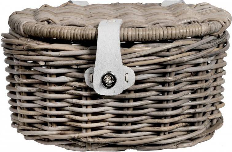Fastrider Rattan Oval Basket With Lid Junior Fietsmand Lichtbruin