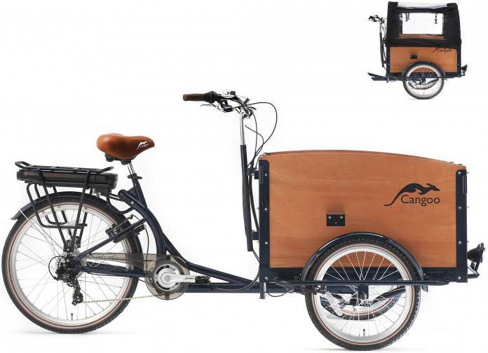 Cangoo Elektrische Bakfiets Tour Blauw Naturel 51cm 470 Watt Blauw