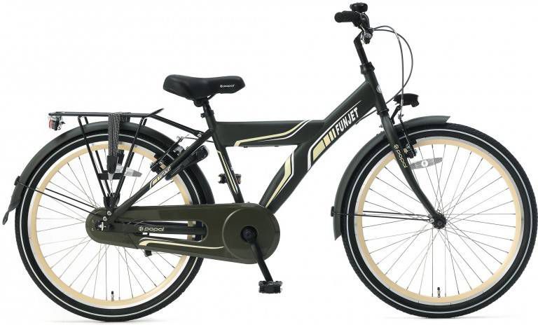 Popal Funjet X Jongensfiets 24 Inch Jongens Terugtraprem Legergroen