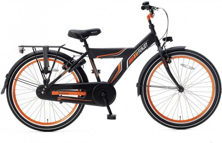 Popal Funjet X 24 Inch 40 Cm Jongens Terugtraprem Zwart/oranje