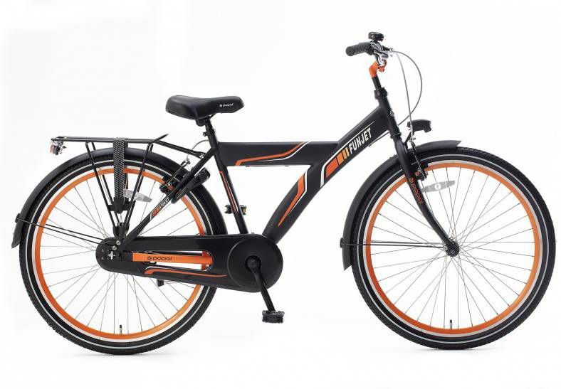 Popal Funjet X Jongensfiets 26 Inch Jongens Terugtraprem Zwart/oranje