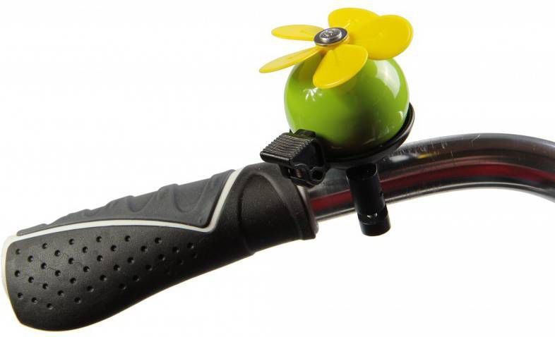 Simson Fietsbel Bloem 9 X 12 Cm Aluminium Groen/geel