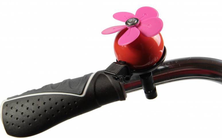 Simson Fietsbel Bloem Staal Rood/roze