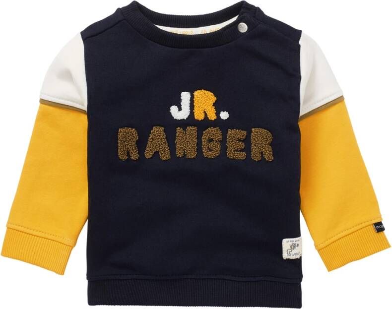 Noppies baby sweater Turves met biologisch katoen donkerblauw/geel/wit