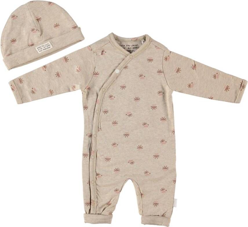 Noppies newborn baby boxpak Verdi met all over print zand melange