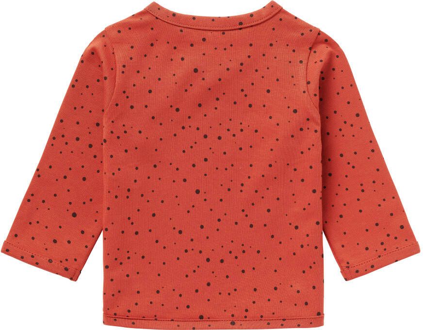 Noppies baby longsleeve Lyoni met biologisch katoen roodbruin