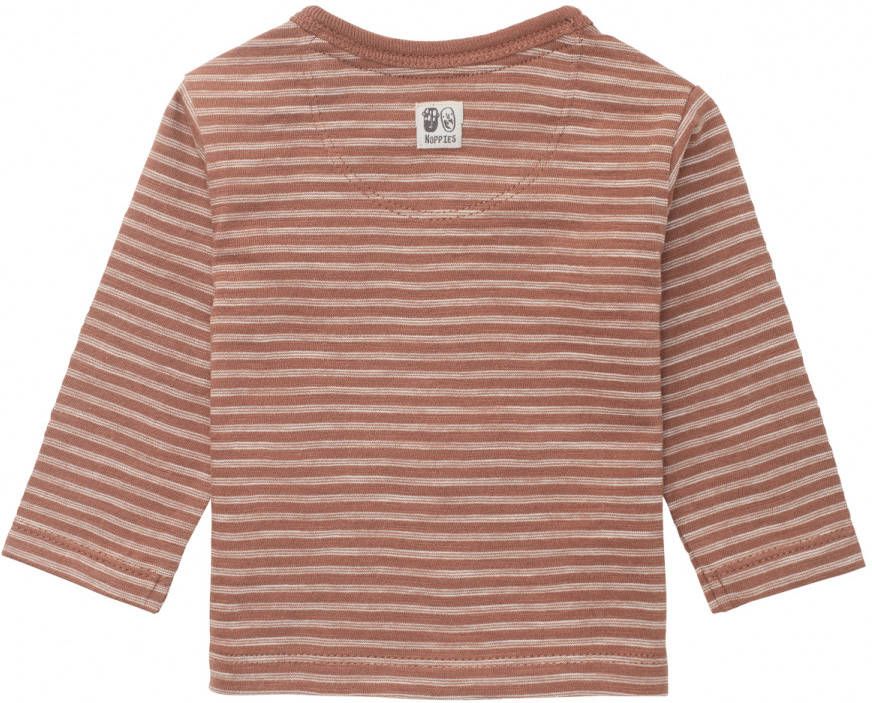 Noppies baby longsleeve Rimini met printopdruk lichtbruin