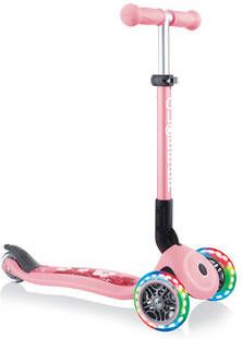 GLOBBER JUNIOR FOLDABLE FANTASY LIGHT S pastel roze Flower s, met verlichte wielen