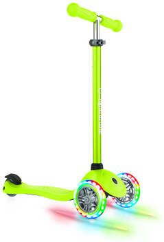 GLOBBER Scoot er PRIMO LIGHT S lime groen, met verlichte wielen