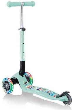 GLOBBER Scoot er Primo Opvouwbaar met verlichte wielen, mint tribal