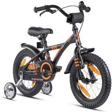 Prometheus Bicycles ®, Kinderfiets 14 inch Zwart Mat & Orange