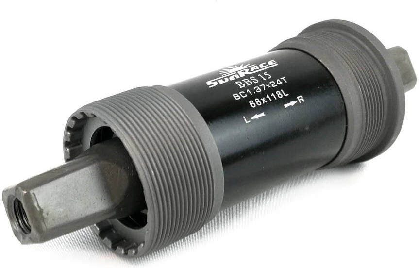 SunRace BBS15 Engelse Schroefdraad BSA 118mm Bottom Bracket