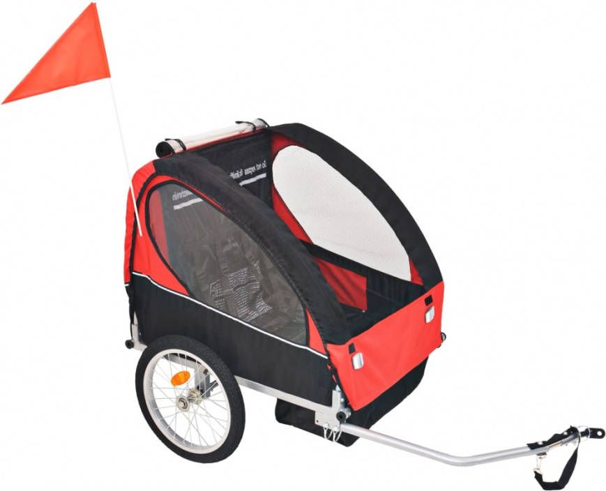 VIDAXL Fietskar voor kinderen 30 kg rood en zwart