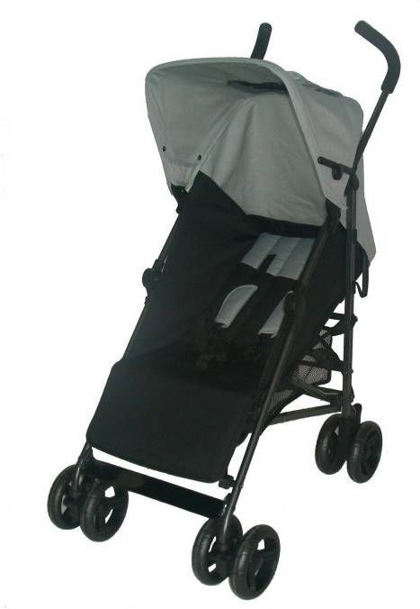 Bebies First Buggy 5 Positie Zwart/Grijs